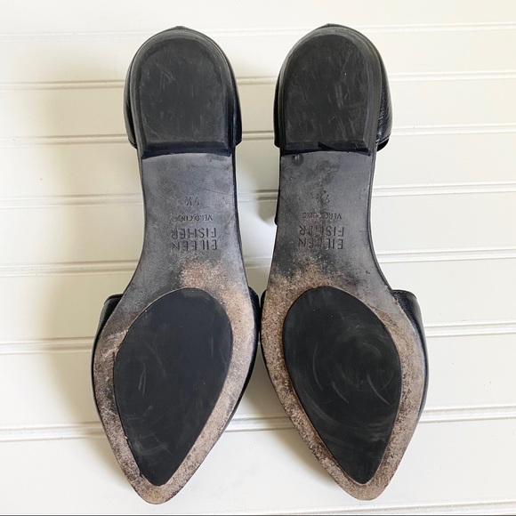 Eileen Fisher Black Allot Pointy Toe Flats 7.5 - Picture 11 of 14